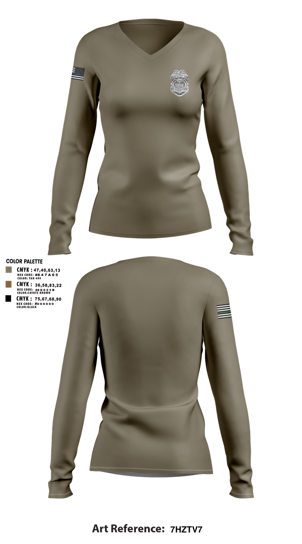 Womens Long Sleeve Vneck Shirt, Military Police, Army, Teamtime, Team time, sublimation, custom sports apparel, team uniforms, spirit wear, spiritwear, sports uniforms, custom shirts, team store, custom team store, fundraiser sports, apparel fundraiser