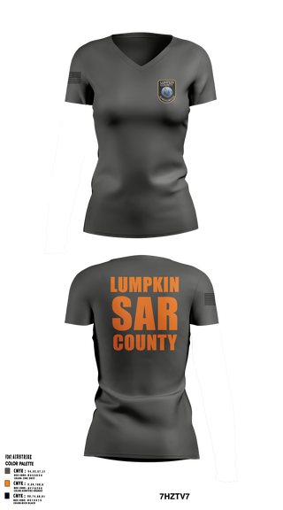 LCSAR 71102338 Women's Short Sleeve V-neck Shirt - 1