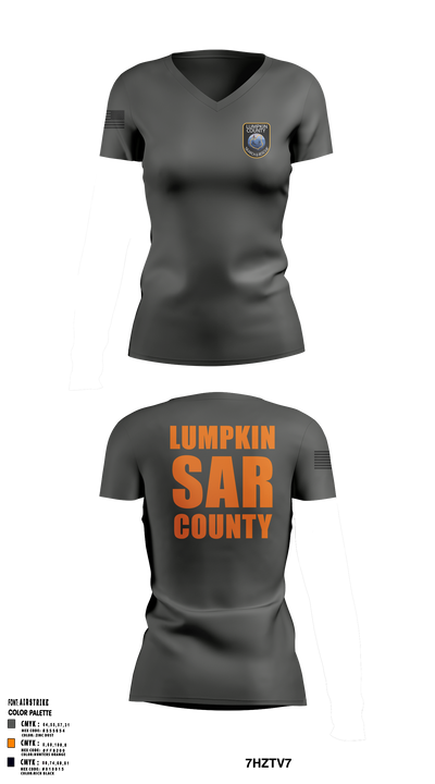 LCSAR 71102338 Women's Short Sleeve V-neck Shirt - 1