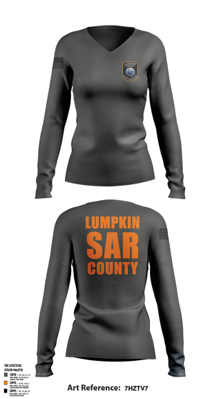 LCSAR 71102338 Women's Long Sleeve V-neck Shirt - 1