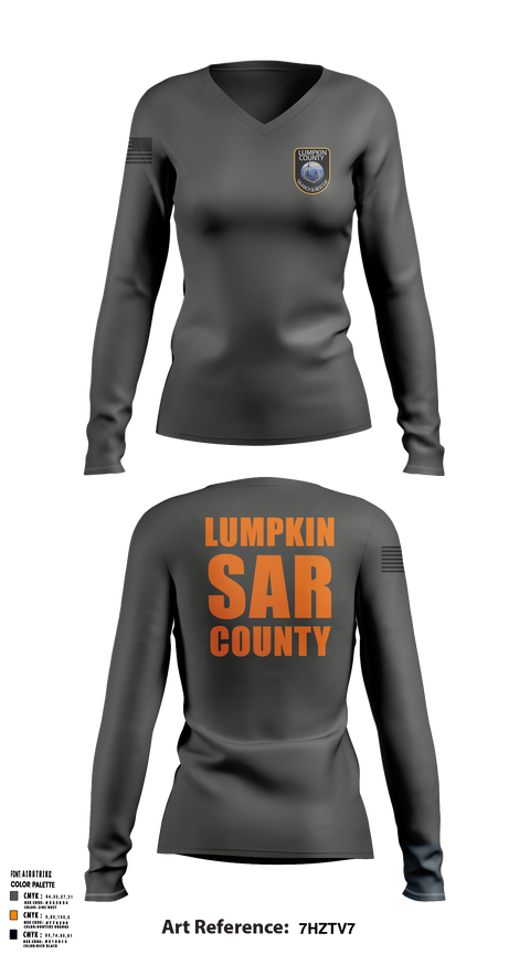 LCSAR 71102338 Women's Long Sleeve V-neck Shirt - 1