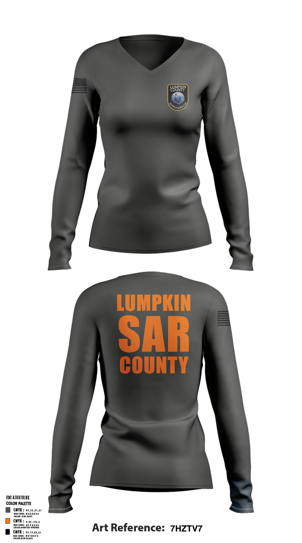 LCSAR 71102338 Women's Long Sleeve V-neck Shirt - 1