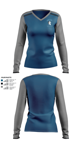 Miller Mavericks Softball 26349756 Women's Long Sleeve V-neck Shirt - 1