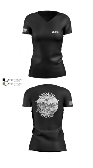 345 MCGA 93910269 Women's Short Sleeve V-neck Shirt - 1
