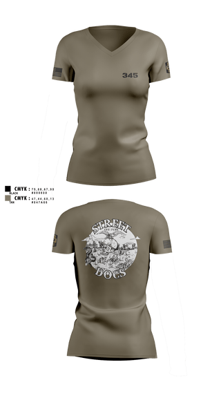 345 MCGA 93910269 Women's Short Sleeve V-neck Shirt - 2