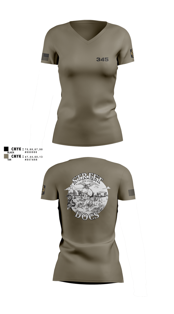 345 MCGA 93910269 Women's Short Sleeve V-neck Shirt - 2