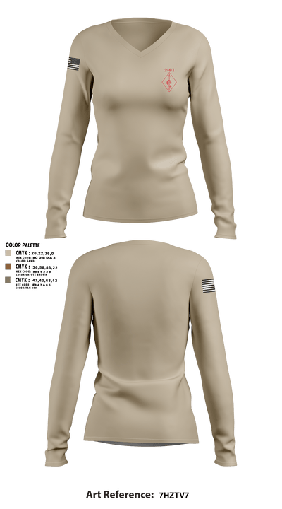 2-4-1 22384895 Women's Long Sleeve V-neck Shirt - 7