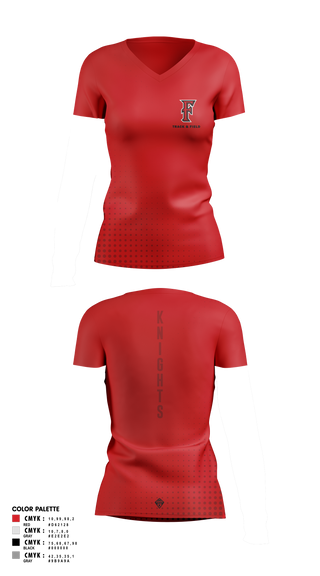Fairview HS Track & Field 40984194 Women's Short Sleeve V-neck Shirt - 1