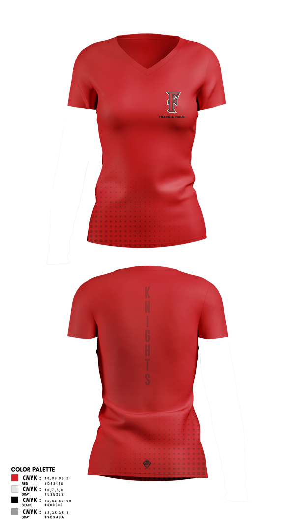Fairview HS Track & Field 40984194 Women's Short Sleeve V-neck Shirt - 1