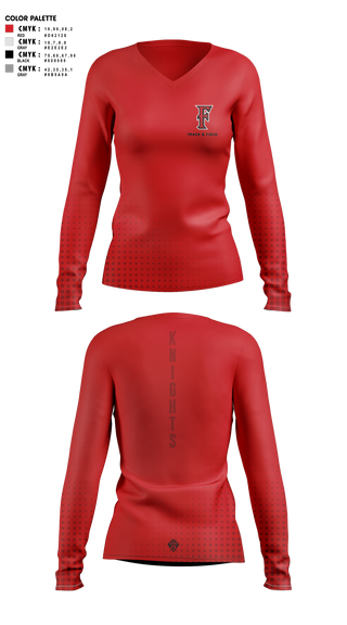Fairview HS Track & Field 40984194 Women's Long Sleeve V-neck Shirt - 1