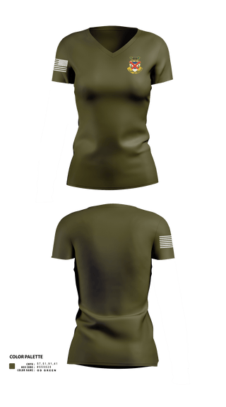 3-13 infantry 64660778 Women's Short Sleeve V-neck Shirt - 2