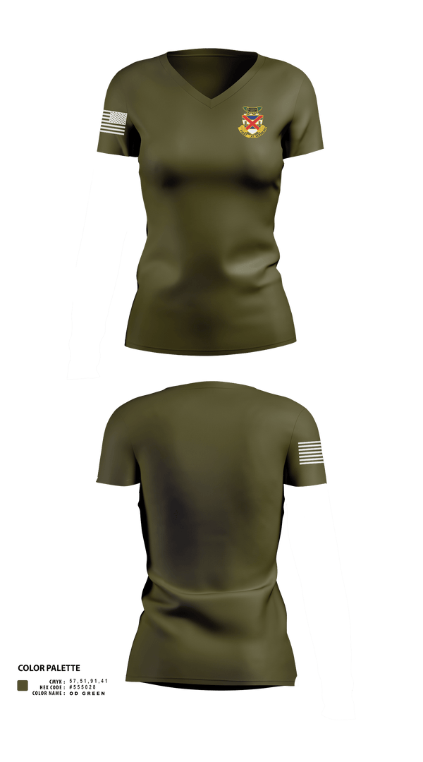 3-13 infantry 64660778 Women's Short Sleeve V-neck Shirt - 2