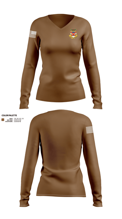 3-13 infantry 64660778 Women's Long Sleeve V-neck Shirt - 1