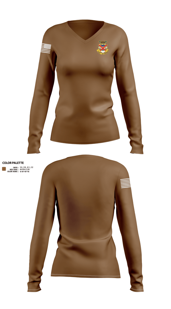 3-13 infantry 64660778 Women's Long Sleeve V-neck Shirt - 1