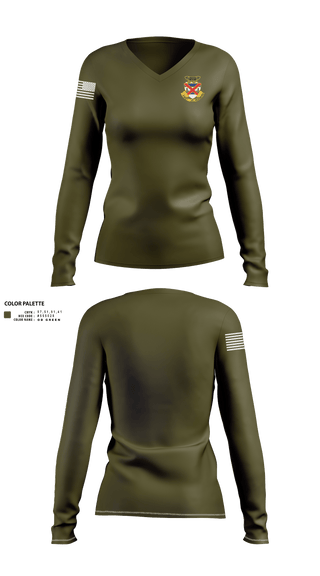 3-13 infantry 64660778 Women's Long Sleeve V-neck Shirt - 2