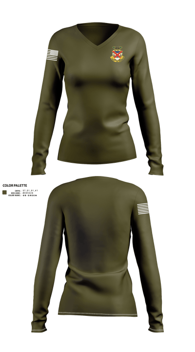 3-13 infantry 64660778 Women's Long Sleeve V-neck Shirt - 2
