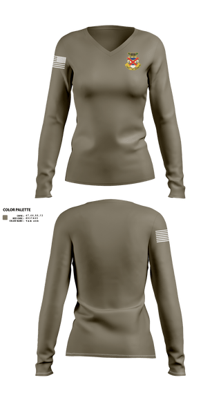 3-13 infantry 64660778 Women's Long Sleeve V-neck Shirt - 3