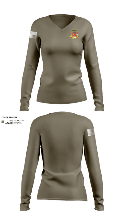 3-13 infantry 64660778 Women's Long Sleeve V-neck Shirt - 3