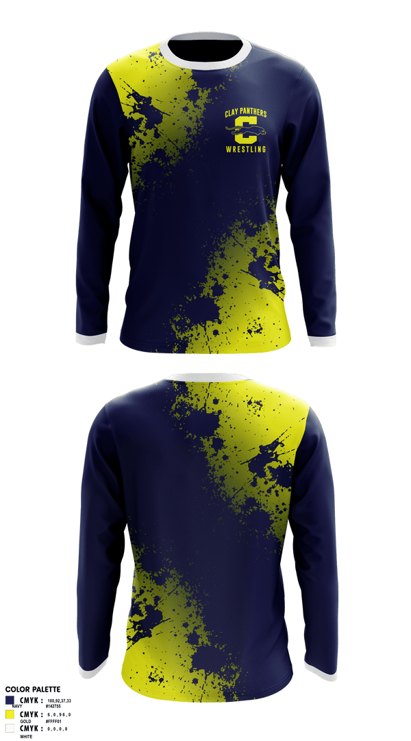 Clay Panthers 80292752 Long Sleeve Rash Guard Shirt - 2