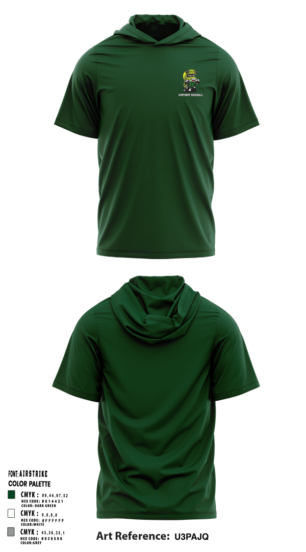 Winthrop Baseball 32251346 Short Sleeve Performance Shirt with hood - 1