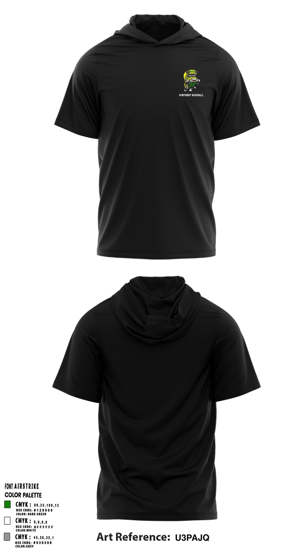 Winthrop Baseball 32251346 Short Sleeve Performance Shirt with hood - 2