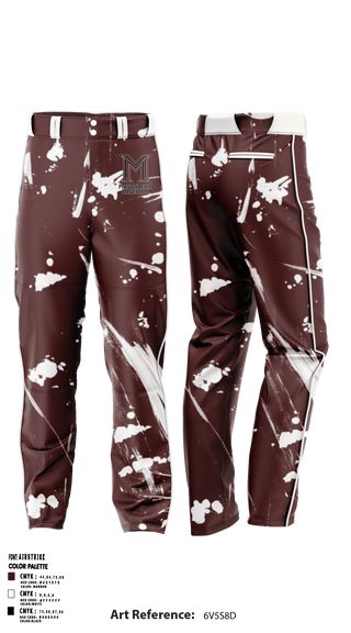 Magdalena High School Baseball 69500087 Baseball Pants - 1