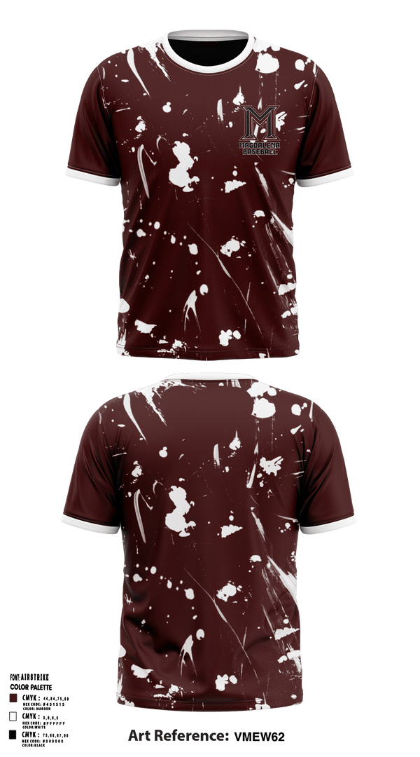 Magdalena High School Baseball 69500087 Short Sleeve Performance Shirt - 1