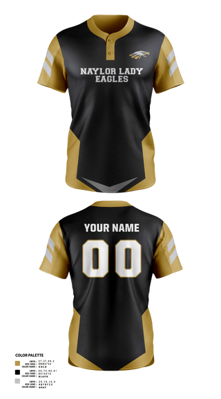 Naylor Lady Eagles Softball Two Button Softball Jersey - 1