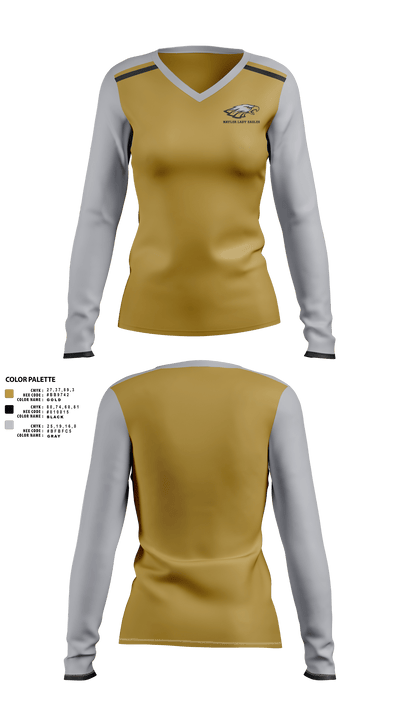 Naylor Lady Eagles Softball Women's Long Sleeve V-neck Shirt - 1