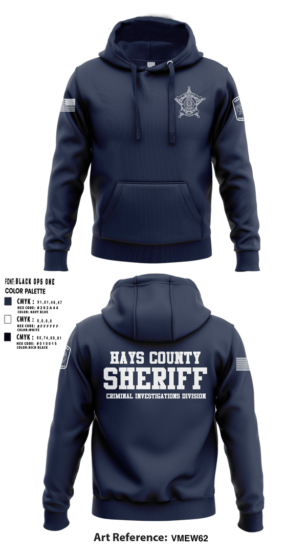 Hays County Sheriff's Office - CID 76464241 Hoodie - 4