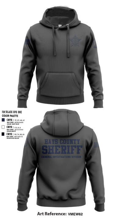 Hays County Sheriff's Office - CID 76464241 Hoodie - 5