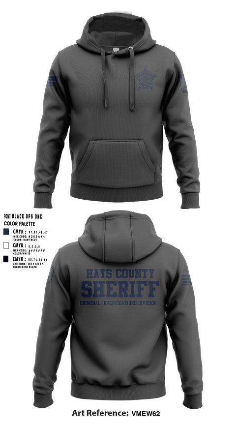 Hays County Sheriff's Office - CID 76464241 Hoodie - 5