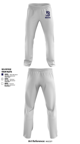 Burrillville High School Broncos Baseball 5359467 Sweatpants - 2