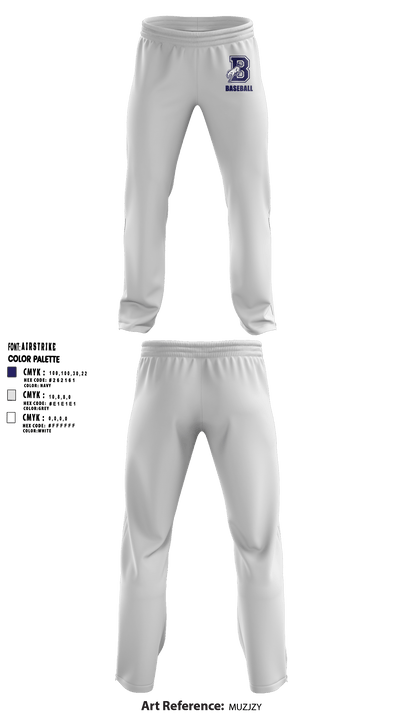 Burrillville High School Broncos Baseball 5359467 Sweatpants - 2