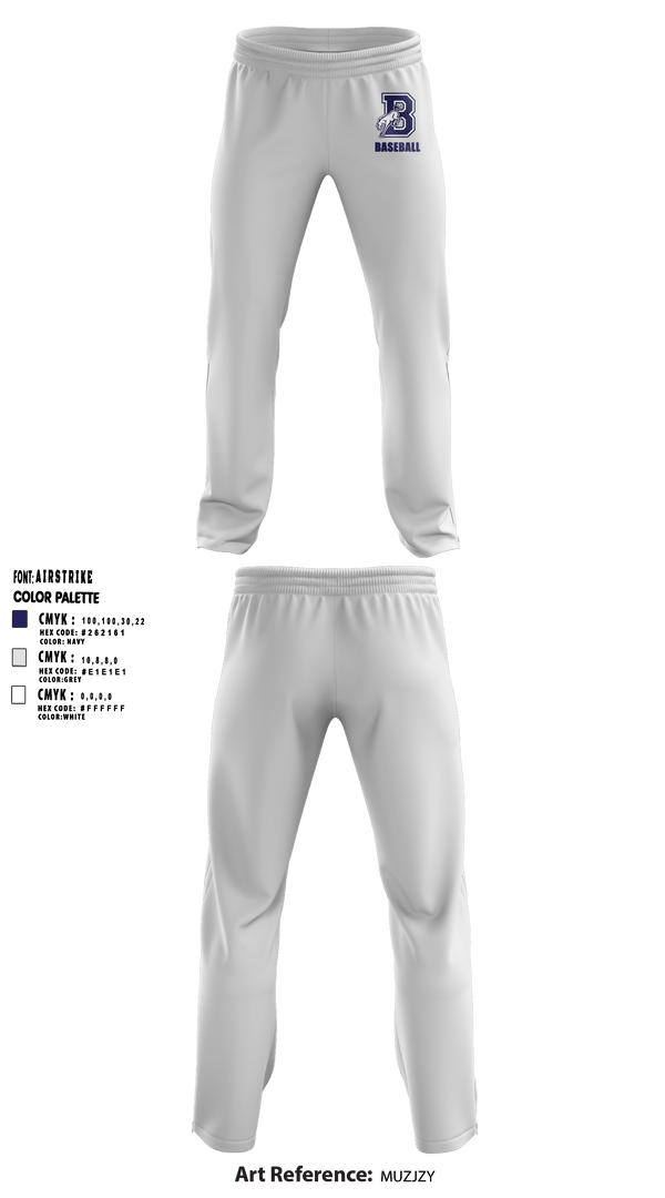 Burrillville High School Broncos Baseball 5359467 Sweatpants - 2