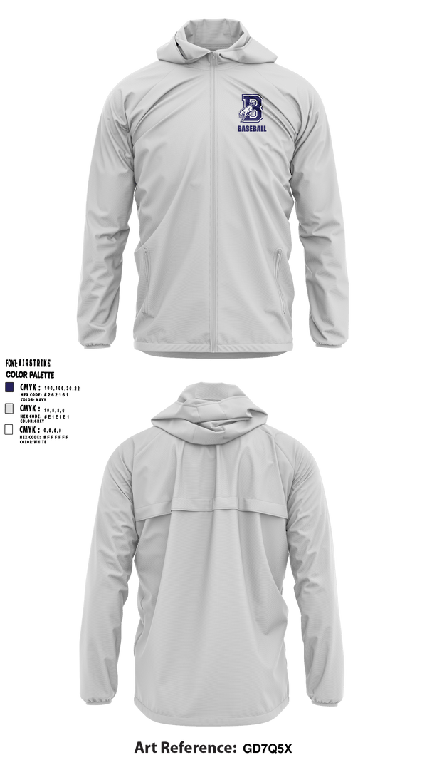 Burrillville High School Broncos Baseball 5359467 Windbreaker - 2