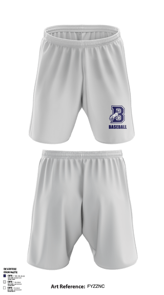 Burrillville High School Broncos Baseball 5359467 Athletic Shorts With Pockets - 2