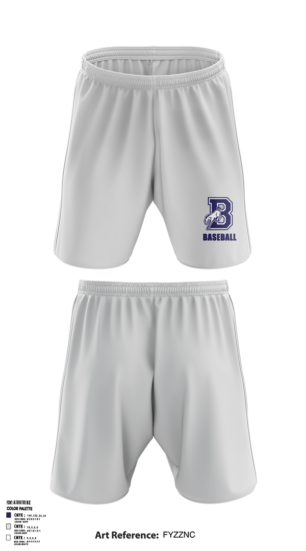 Burrillville High School Broncos Baseball 5359467 Athletic Shorts With Pockets - 2