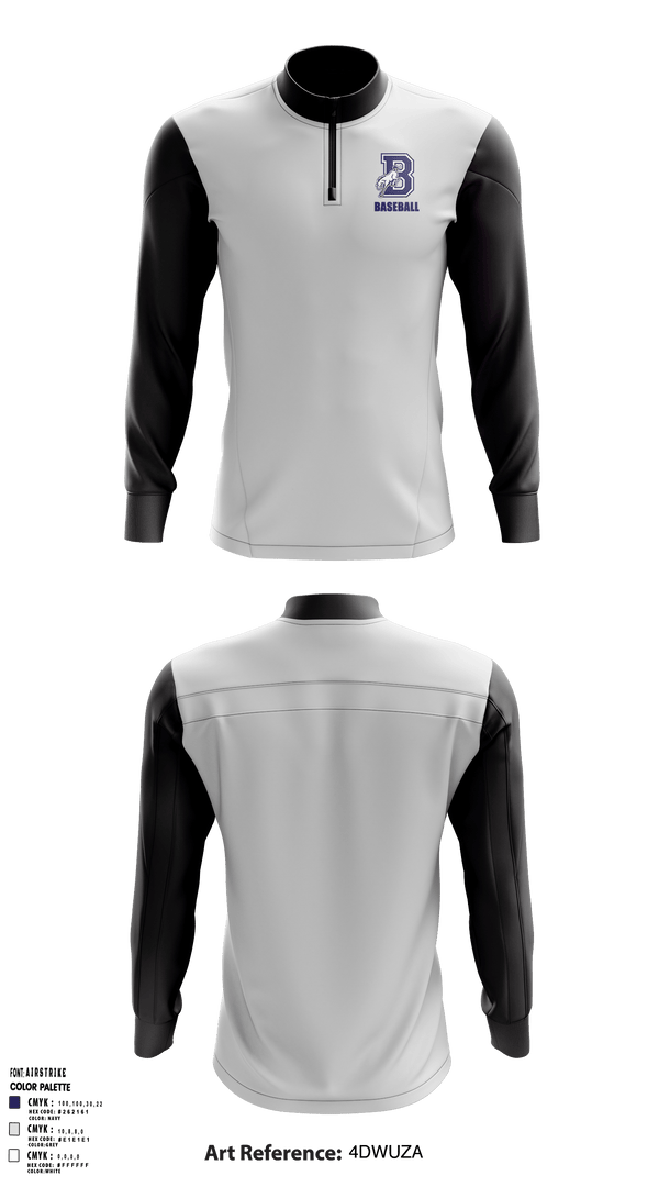 Burrillville High School Broncos Baseball 5359467 Quarter Zip Jacket - 3