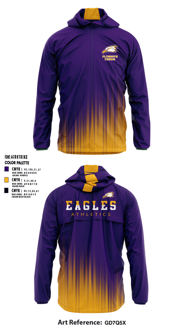 Plymouth Christian Academy Tennis 25793100 Windbreaker - 1
