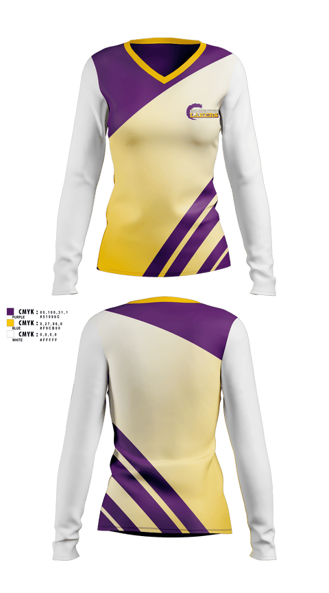 Camdenton R-3 High School Tennis 31500690 Women's Long Sleeve V-neck Shirt - 1