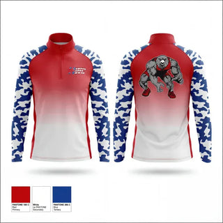 Quarter Zip Jacket, Hawks Wrestling Club, Wrestling, Teamtime, Team time, sublimation, custom sports apparel, team uniforms, spirit wear, spiritwear, sports uniforms, custom shirts, team store, custom team store, fundraiser sports, apparel fundraiser