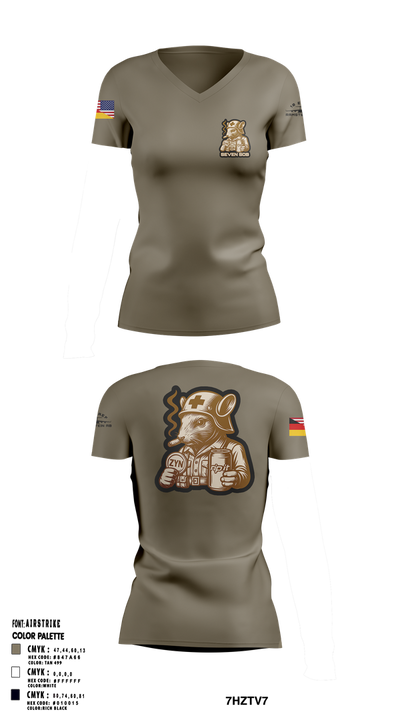Bronze Crew 21388144 Women's Short Sleeve V-neck Shirt - 1