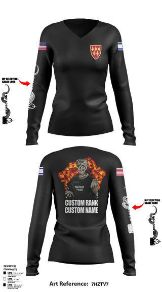 13th MDB 55171916 Women's Long Sleeve V-neck Shirt - 1