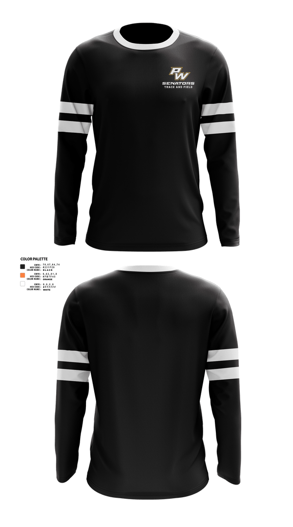 Portsmouth West Middle School Track and Field 57073821 Long Sleeve Performance Shirt- 20