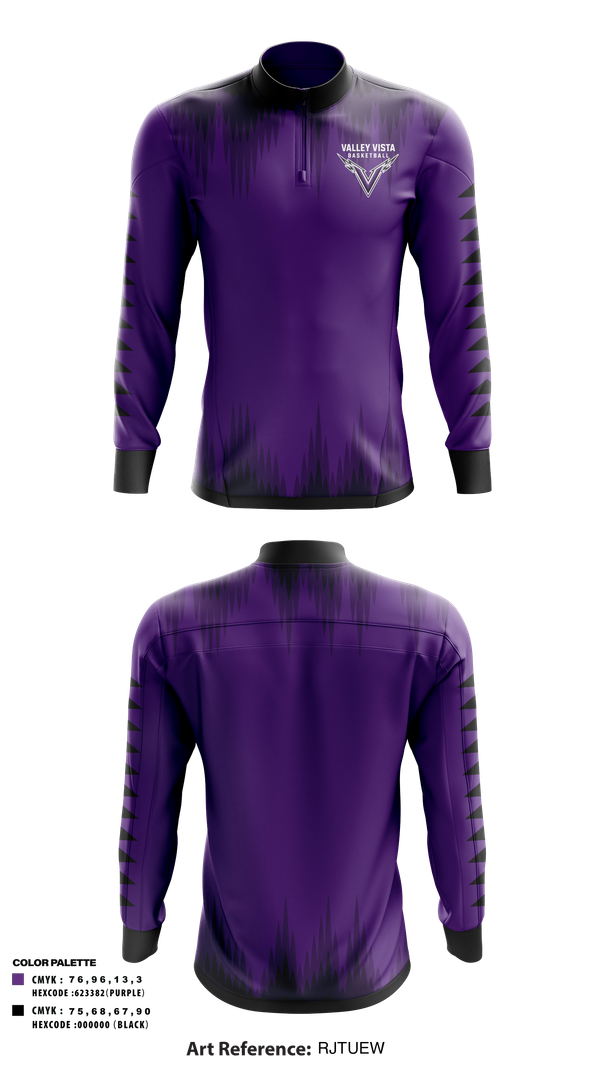 Quarter Zip Jacket, Valley Vista Basketball, Men's Basketball, Teamtime, Team time, sublimation, custom sports apparel, team uniforms, spirit wear, spiritwear, sports uniforms, custom shirts, team store, custom team store, fundraiser sports, apparel fundraiser