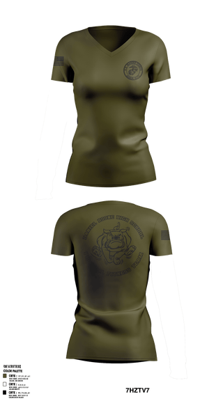 MCJROTC Physical Fitness Team 64833959 Women's Short Sleeve V-neck Shirt - 1