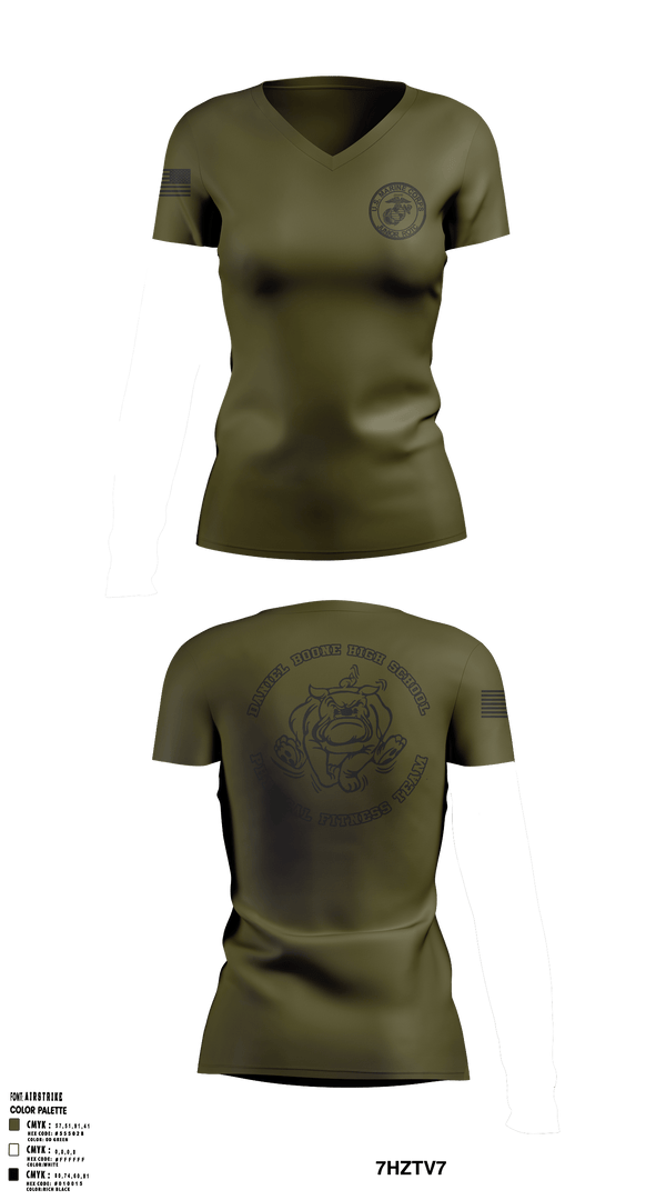 MCJROTC Physical Fitness Team 64833959 Women's Short Sleeve V-neck Shirt - 1