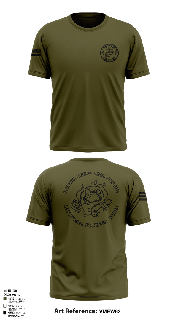 MCJROTC Physical Fitness Team 64833959 Old School Cotton Feel Shirt - 1