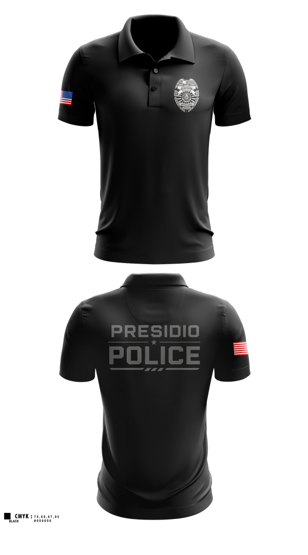 Short Sleeve Performance Polo, Presidio Police Department, Police, Teamtime, Team time, sublimation, custom sports apparel, team uniforms, spirit wear, spiritwear, sports uniforms, custom shirts, team store, custom team store, fundraiser sports, apparel fundraiser